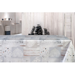 Nappe en molleton Love beige 140 cm au mètre JOY