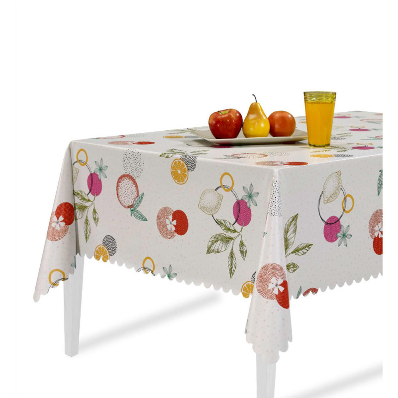 Nappe en PVC non-tissé Citronella rose 140 cm au mètre JOY