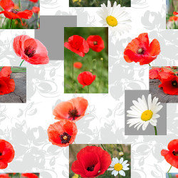 Nappe en PVC non-tissé Coquelicot 140 cm au mètre JOY