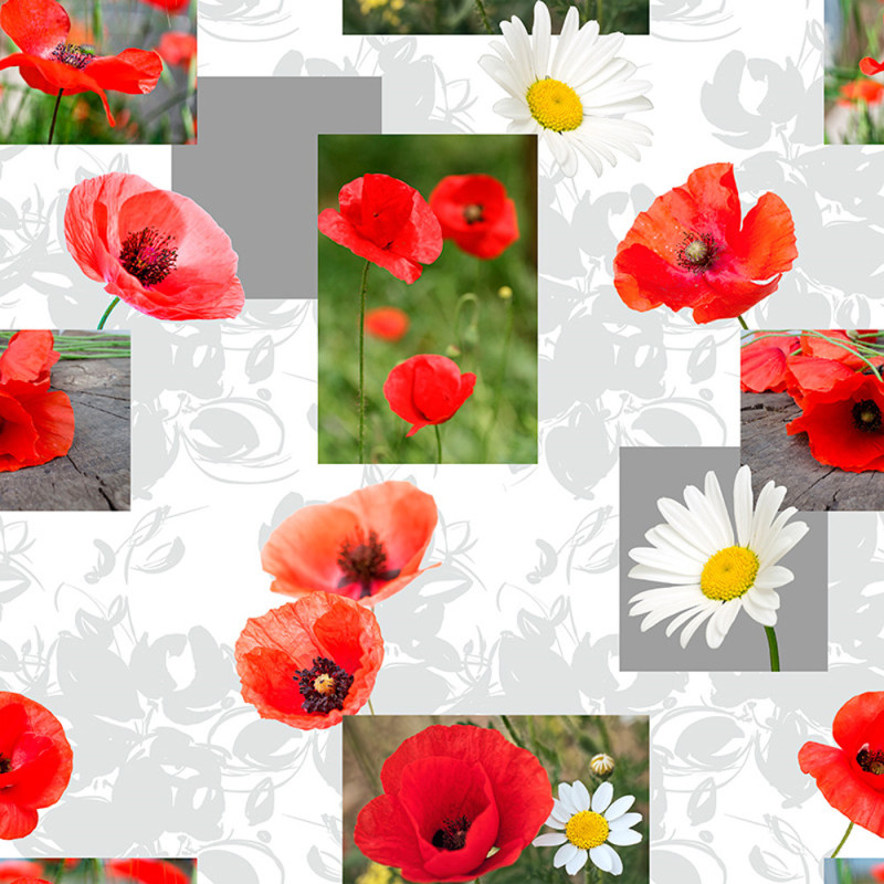 Nappe en PVC non-tissé Coquelicot 140 cm au mètre JOY