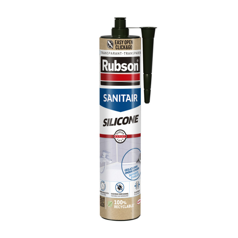 Mastic silicone sanitaire Click&Go transparent 0,28 L RUBSON