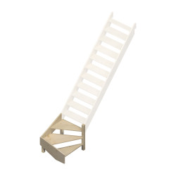1/4 tournant bas droit pour escalier de meunier Jura SOGEM