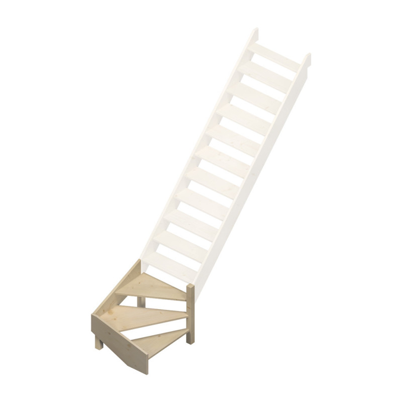 1/4 tournant bas droit pour escalier de meunier Jura SOGEM