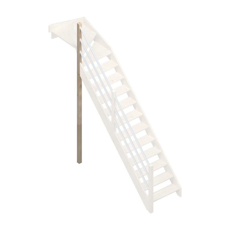 Poteau de support pour rampe type C pour escalier Jura 1/4 tournant haut gauche SOGEM