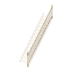 Rampe type T à balustres tournés pour escalier Jura 1/4 droit SOGEM