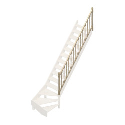 Rampe type T à balustres tournés pour escalier Jura 1/4 tournant bas SOGEM