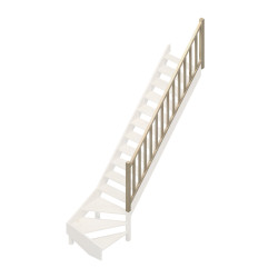 Rampe type A à balustres moulurés pour escalier Jura 1/4 tournant bas SOGEM