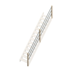 Rampe type C avec tubes en métal pour escalier Jura droit SOGEM