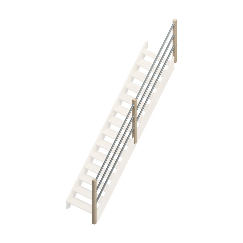 Rampe type C avec tubes en métal pour escalier Jura droit SOGEM
