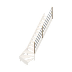 Rampe type C avec tubes en métal pour escalier Jura 1/4 tournant bas SOGEM