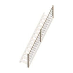 Rampe type G à balustre et tubes en aluminium pour escalier Jura droit SOGEM