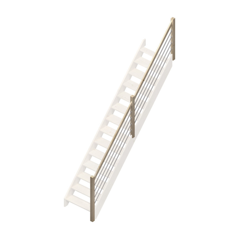 Rampe type G à balustre et tubes en aluminium pour escalier Jura droit SOGEM