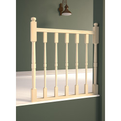 Kit garde-corps type T à balustres tournés pour escalier Jura 100 cm SOGEM