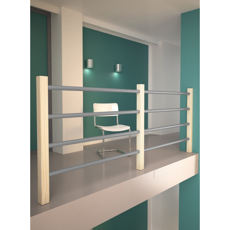 Kit garde-corps type C avec tubes en métal pour escalier Jura 320 cm SOGEM