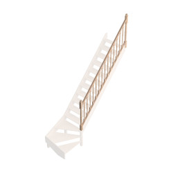 Rampe type T à balustres tournés pour escalier Savoie 1/4 tournant SOGEM