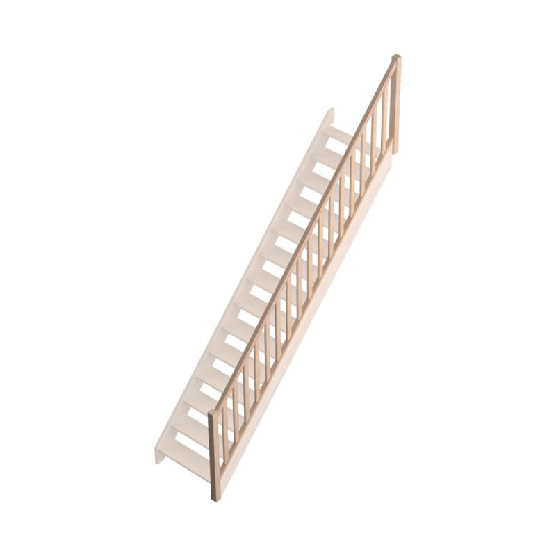 Rampe type A à balustres moulurés pour escalier Savoie 1/4 droit SOGEM