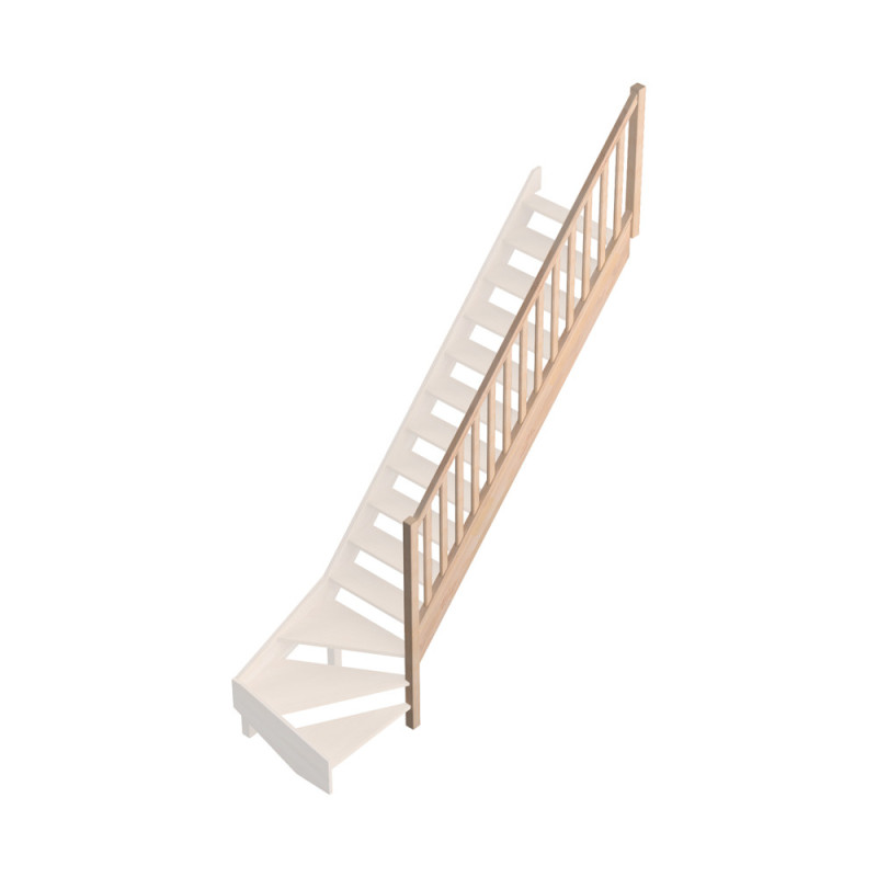 Rampe type A à balustres moulurés pour escalier Savoie 1/4 tournant SOGEM