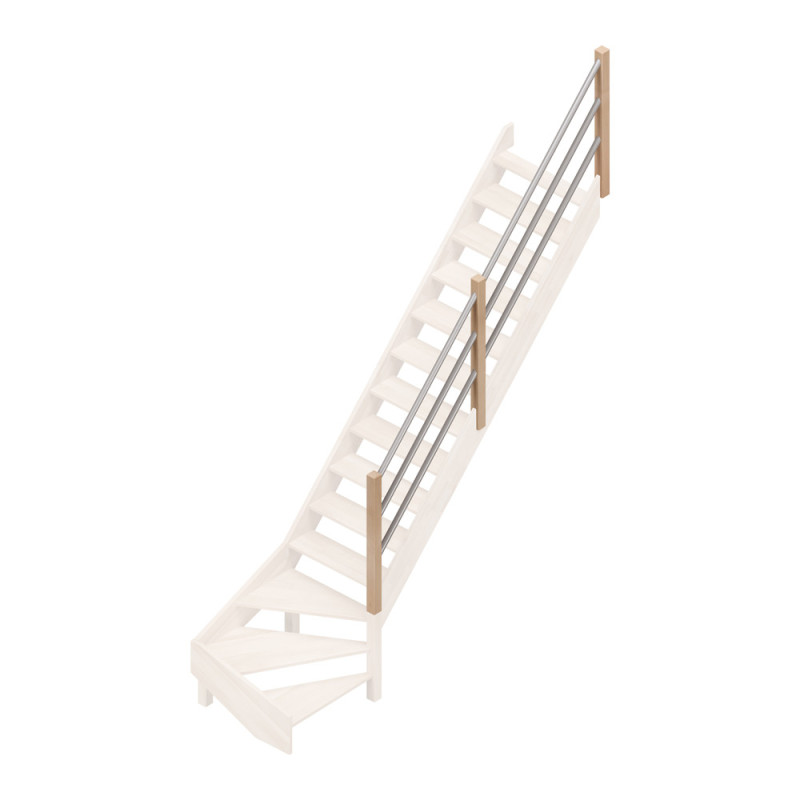 Rampe type C avec tubes en métal pour escalier Savoie 1/4 tournant SOGEM