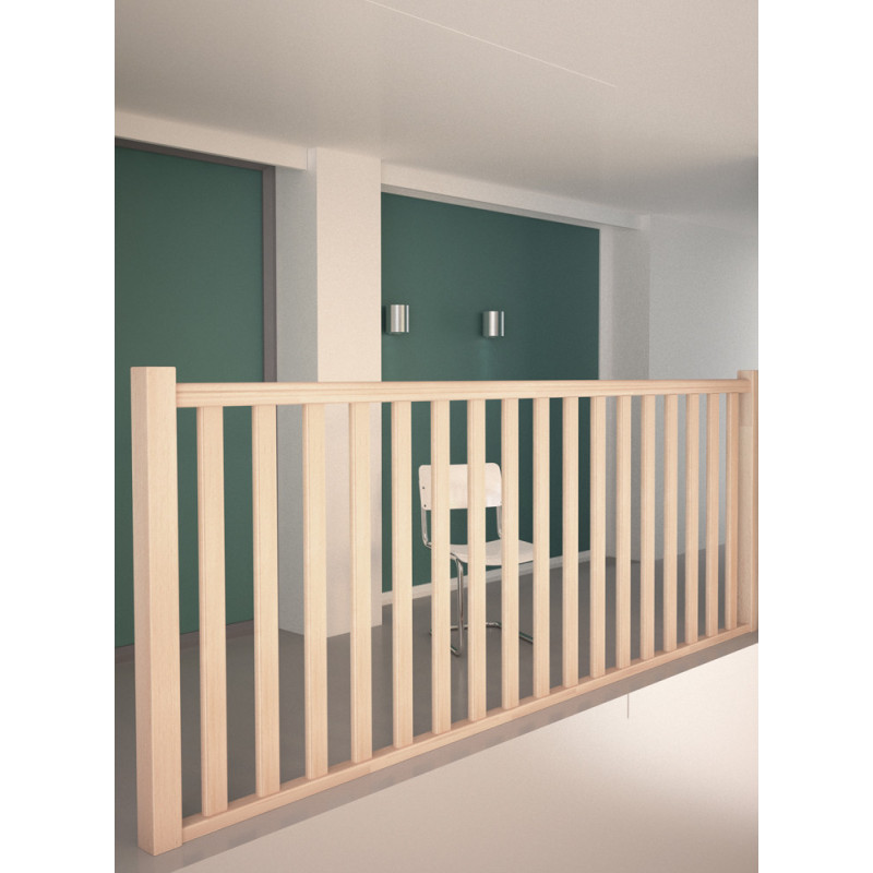 Kit garde-corps type A à balustres moulurés pour escalier Savoie 320 cm SOGEM