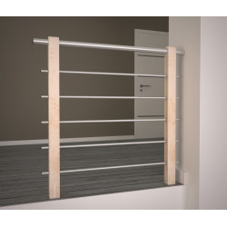 Rampe type M avec tubes en aluminium anodisé pour escalier Savoie 100 cm SOGEM