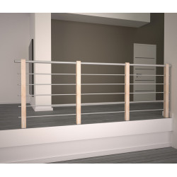 Rampe type M avec tubes en aluminium anodisé pour escalier Savoie 320 cm SOGEM