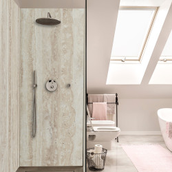 Dalle en PVC Travertino 260 x 90 cm 2 pièces DUMAWALL XL
