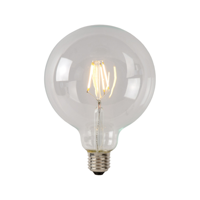Ampoule LED à filaments transparente E27 G95 blanc chaud 7 W LUCIDE