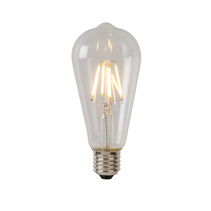 Ampoule LED à filaments transparente E27 ST64 blanc chaud 7 W LUCIDE