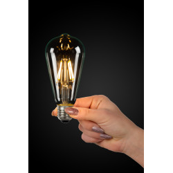 Ampoule LED à filaments transparente E27 ST64 blanc chaud 7 W LUCIDE