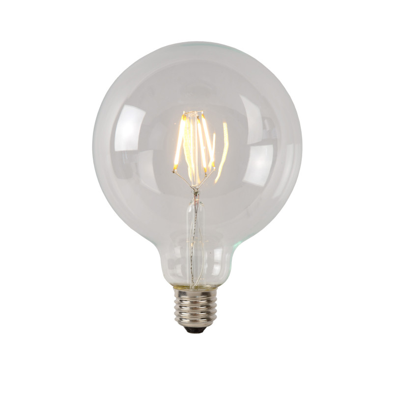 Ampoule LED à filaments transparente dimable E27 G125 blanc chaud 7 W LUCIDE