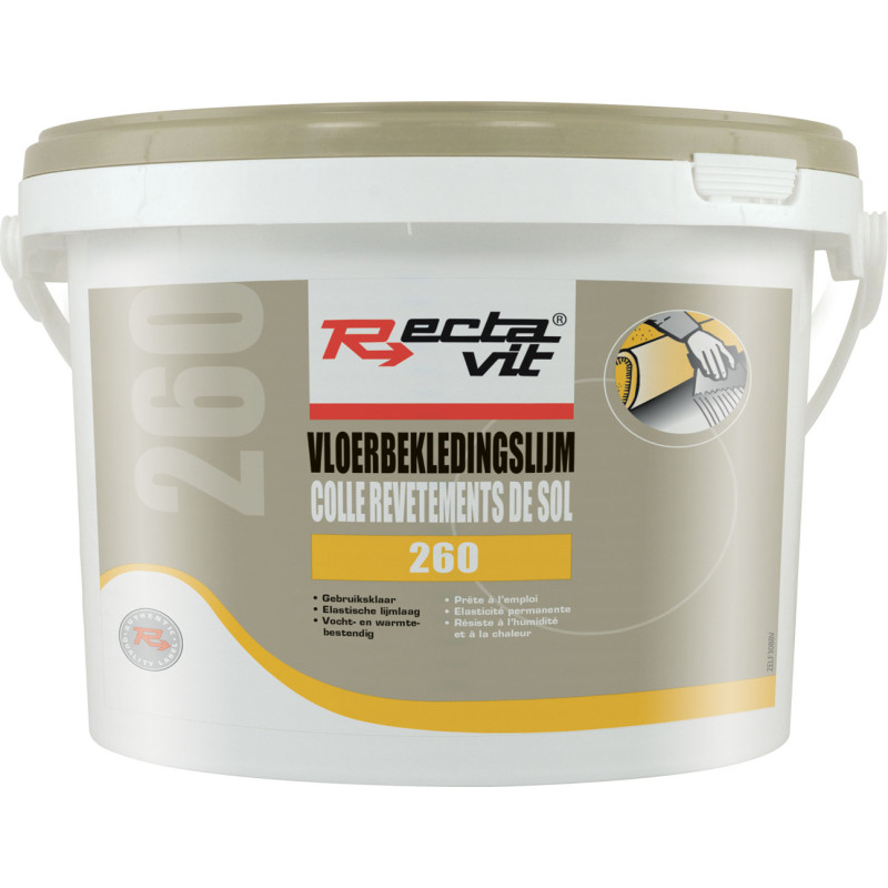 Colle pour revêtements de sols et muraux 260 10 kg  RECTAVIT
