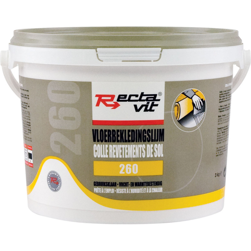 Colle pour revêtements de sols et muraux 260 3 kg  RECTAVIT