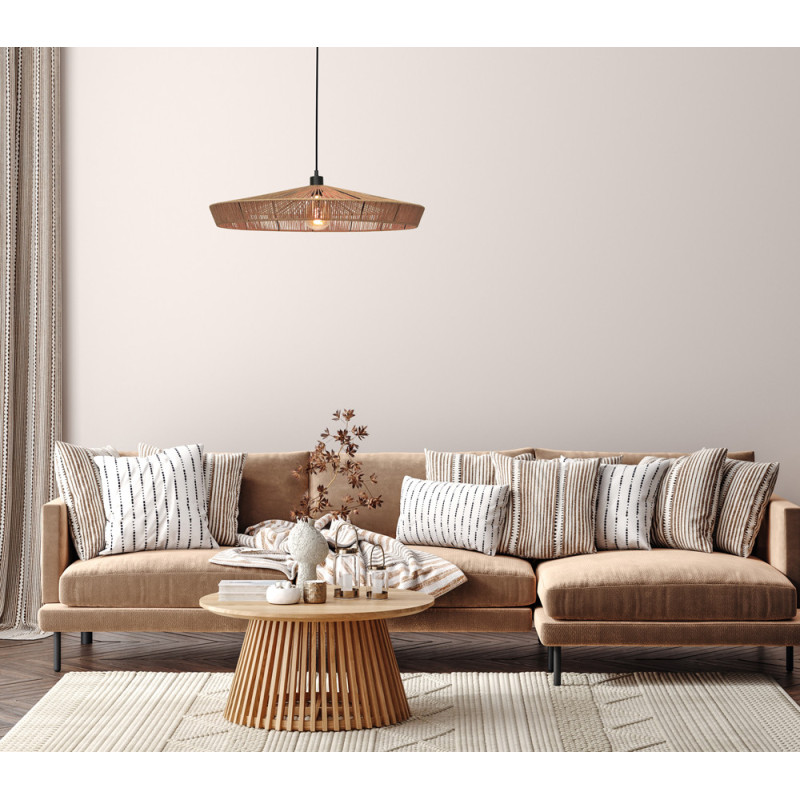 Suspension Yunkai naturel Ø 70 cm E27 40 W LUCIDE