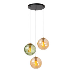 Suspension Monsaraz verte Ø 35 cm E27 3 x 40 W LUCIDE