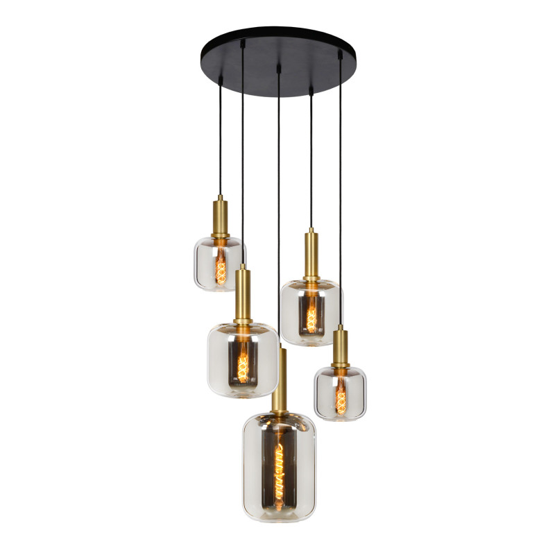 Suspension Joanet fumée Ø 66 cm E27 5 x 40 W LUCIDE