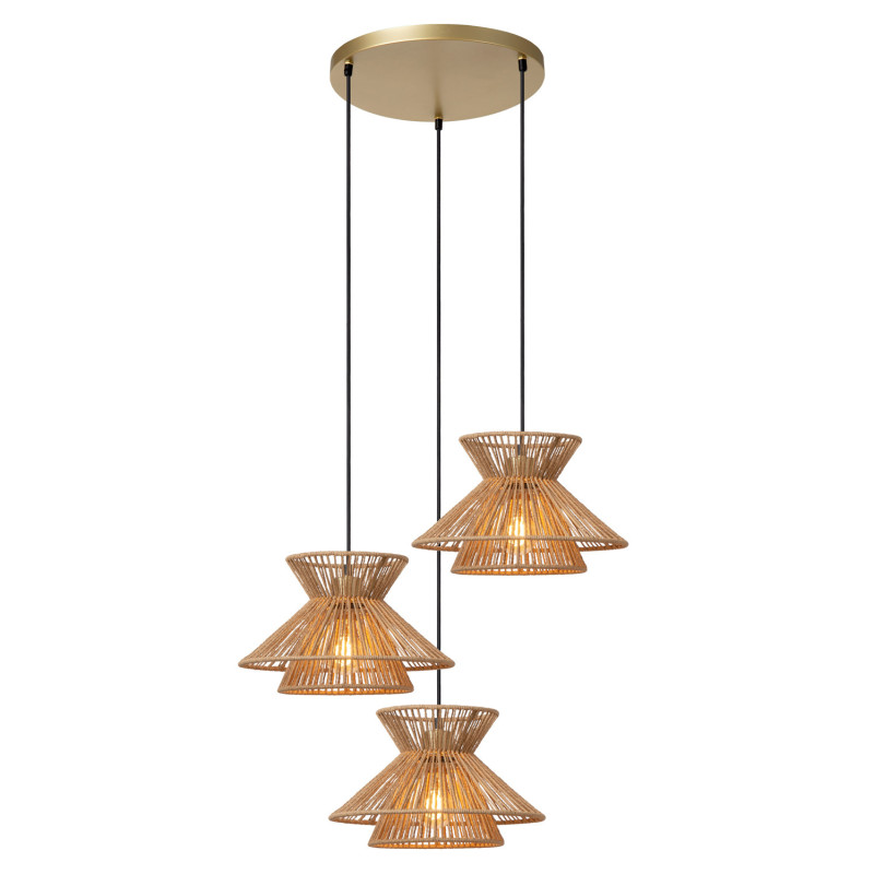 Suspension Tasman naturel Ø 57 cm E27 3 x 60 W LUCIDE
