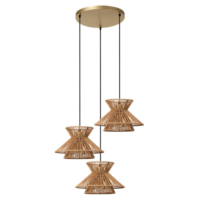 Suspension Tasman naturel Ø 57 cm E27 3 x 60 W LUCIDE