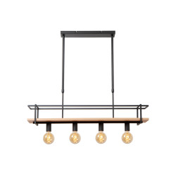 Suspension Milonga noire E27 4 x 40 W LUCIDE