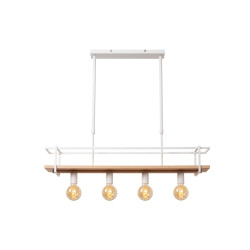 Suspension Milonga blanche E27 4 x 40 W LUCIDE