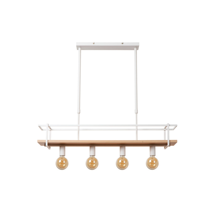 Suspension Milonga blanche E27 4 x 40 W LUCIDE