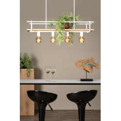 Suspension Milonga blanche E27 4 x 40 W LUCIDE