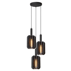 Suspension Rafal grise Ø 50 cm E27 3 x 40 W LUCIDE
