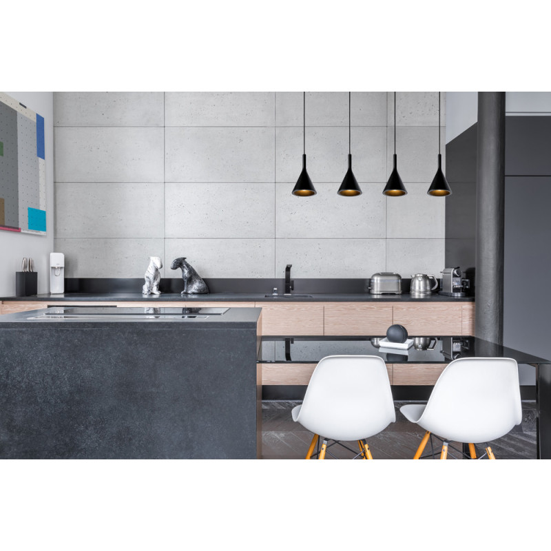 Suspension Gipsy noire E27 4 x 25 W LUCIDE