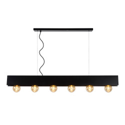 Suspension Surtus noire E27 6 x 60 W LUCIDE