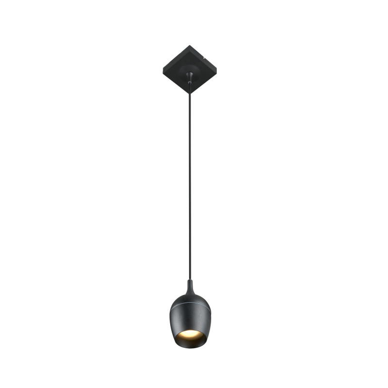 Suspension Preston noire Ø 10 cm GU10 50 W LUCIDE