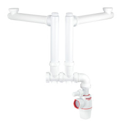 Siphon de lavabo double déporté Neo Air WIRQUIN