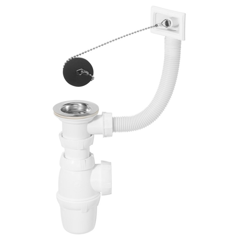 Siphon tout-en-1 avec bonde à bouchon Ø 50 mm WIRQUIN