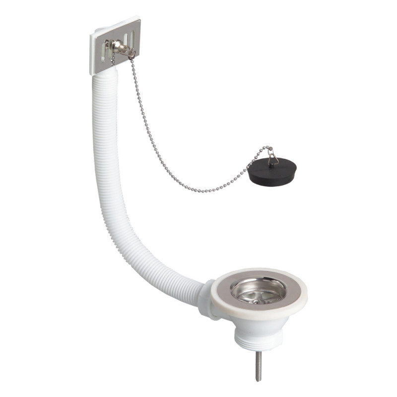 Bonde avec bouchon pour évier avec trop-plein Ø 60 mm WIRQUIN