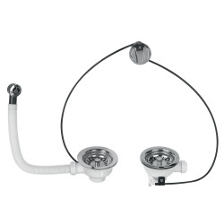 Bonde à panier pour évier double Ø 90 mm WIRQUIN