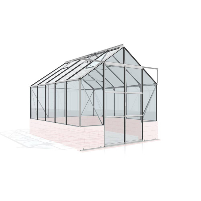 Serre en verre Cassandra aluminium anodisé 8